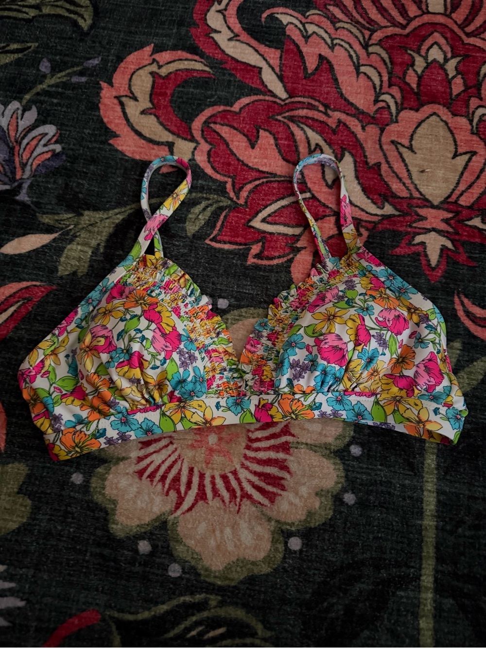 3/$15 🌟 Time and Tru Floral Padded Bikini Top Sz S (4-6)